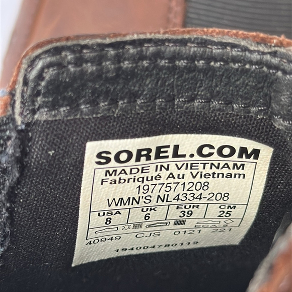 SOREL Emelie Il Waterproof Chelsea Brown Boot elastic side rubber sole Sz 8 - Picture 6 of 11